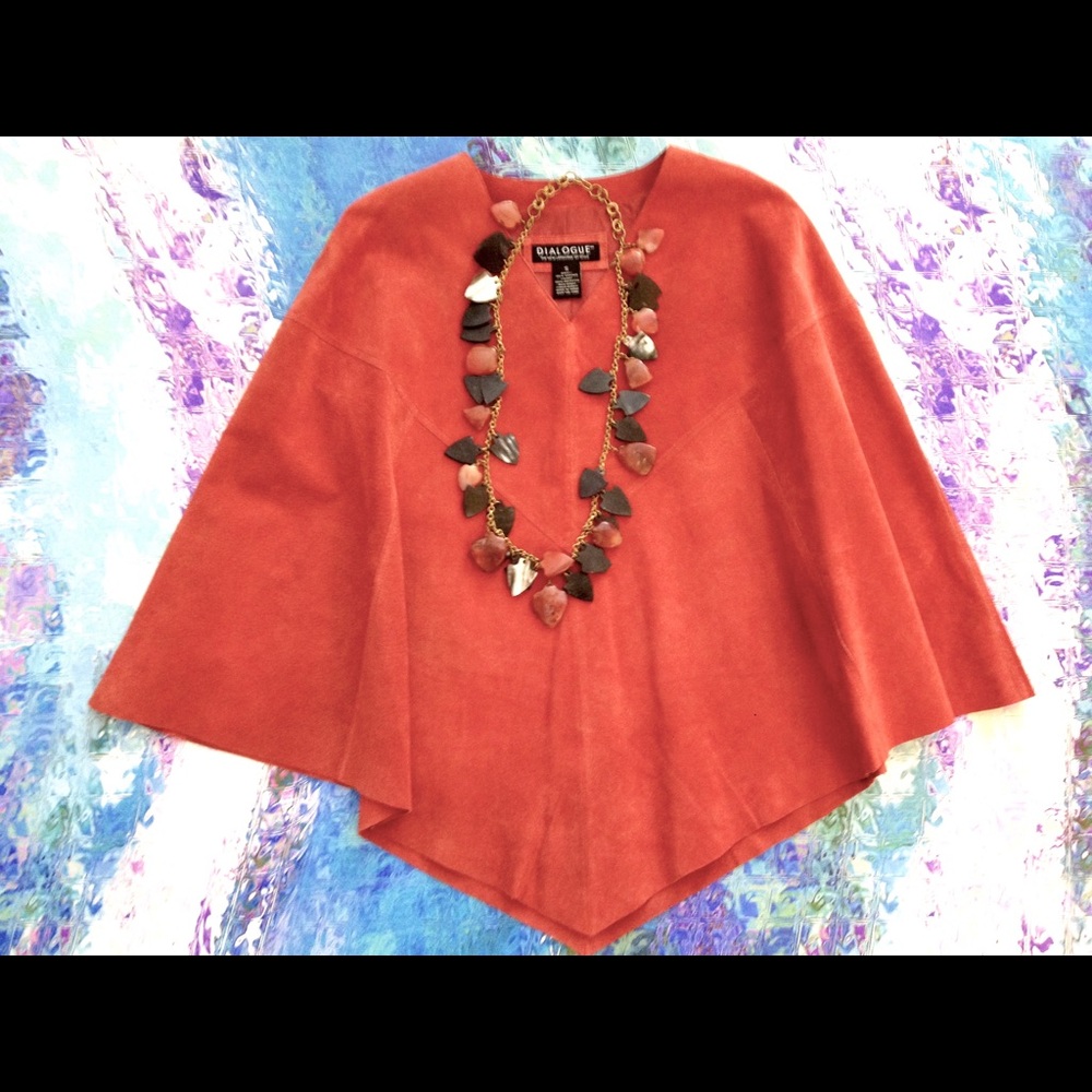 Ralph Lauren Orange Poncho Top